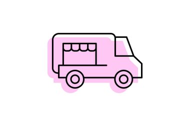 Yemek kamyonu, vektör, piksel mükemmel, illüstratör dosyası