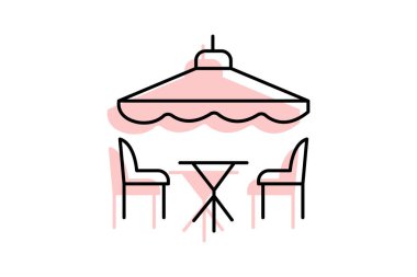 Çatı Restoranı, vektör, piksel mükemmel, illüstratör dosyası