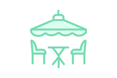 Çatı Restoranı, vektör, piksel mükemmel, illüstratör dosyası