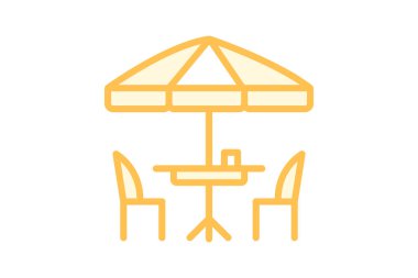 Açık hava restoranı, vektör, piksel mükemmel, illüstratör dosyası