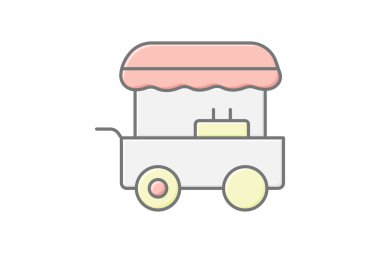 Hotdog Standı, vektör, piksel mükemmel, illüstratör dosyası