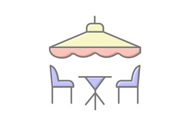 Çatı Restoranı, vektör, piksel mükemmel, illüstratör dosyası