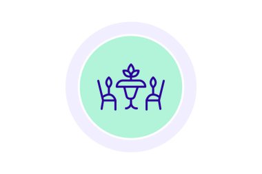 Bahçe Restoranı, vektör, piksel mükemmel, illüstratör dosyası