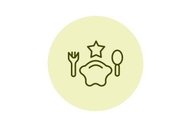 Michelin Star Restoran, vektör, piksel mükemmel, illüstratör dosyası