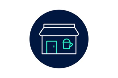 Kahve dükkanı, vektör, piksel mükemmel, illüstratör dosyası