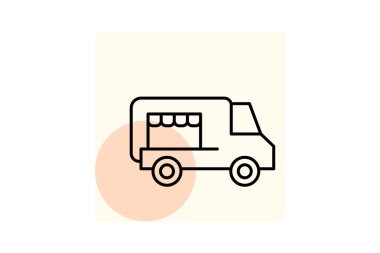 Yemek kamyonu, vektör, piksel mükemmel, illüstratör dosyası