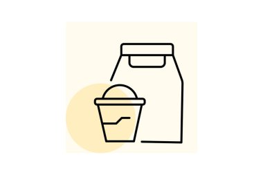 Paket servis restoranı, vektör, piksel mükemmel, illüstratör dosyası