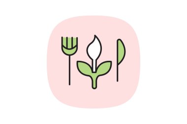 Vegan Restoranı, vektör, piksel mükemmel, illüstratör dosyası