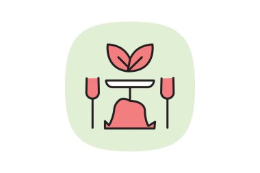 Vejetaryen Restoran, vektör, piksel mükemmel, illüstratör dosyası