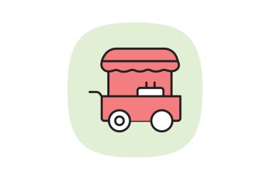 Hotdog Standı, vektör, piksel mükemmel, illüstratör dosyası