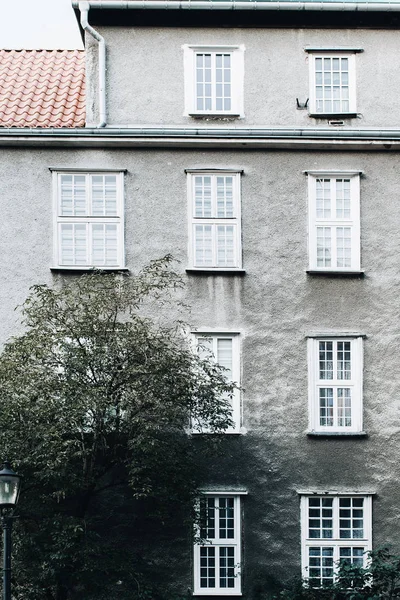 Facade of traditional European building. Architecture.