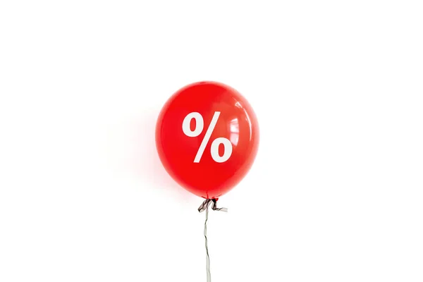 Svart Fredag Försäljning Rabatt Koncept Röd Ballong Vit Bakgrund — Stockfoto