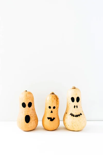 Concepto Halloween Con Calabazas Cara Miedo Divertido Fondo Vacaciones — Foto de Stock