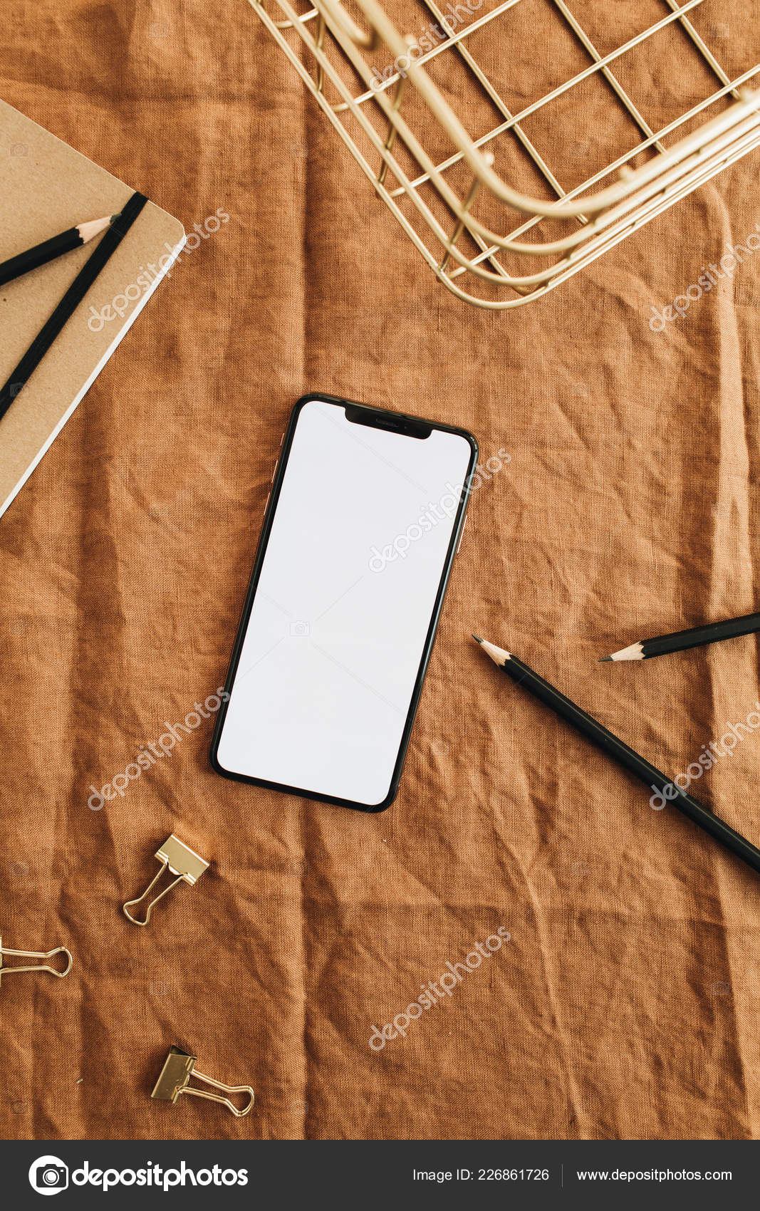 Download Home Office Desk Mockup Screen Smartphone Brown Blanket Top View Royalty Free Photo Stock Image By C Maximleshkovich 226861726