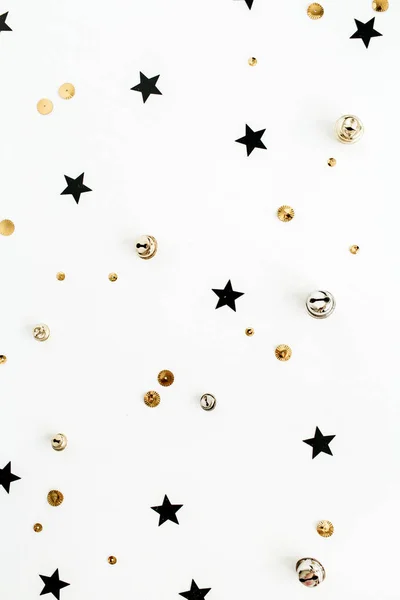 Sfondo Festivo Vacanza Con Scintilla Glitter Decorazione Posa Piatta Vista — Foto Stock