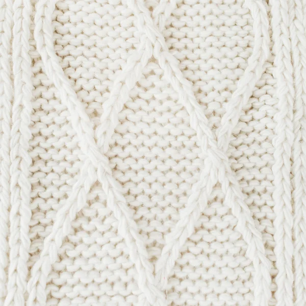 Close Van Witte Wollen Winter Trui Textuur — Stockfoto