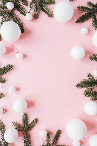 Composição Férias Natal Ano Novo Moldura Mock Com Espaço Branco — Fotografia de Stock