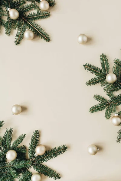 Composição Férias Natal Ano Novo Moldura Mock Com Espaço Branco — Fotografia de Stock