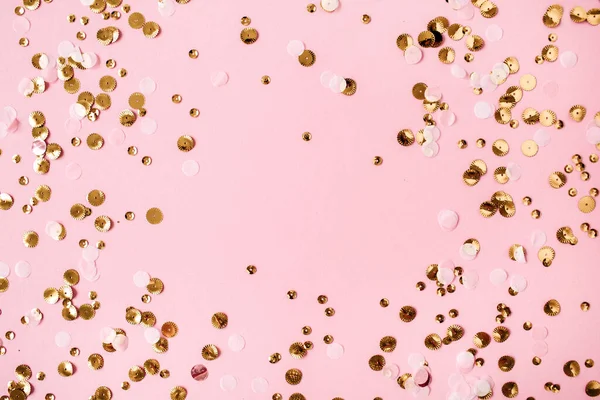Fondo Festivo Celebración Rosa Con Confeti Espumoso Navideño Navidad Boda —  Fotos de Stock