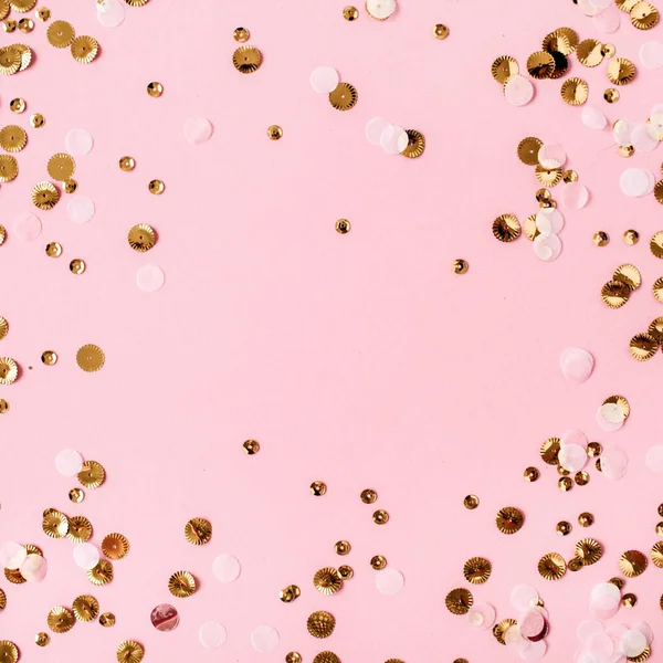 Fondo Festivo Celebración Rosa Con Confeti Espumoso Navideño Navidad Boda — Foto de Stock