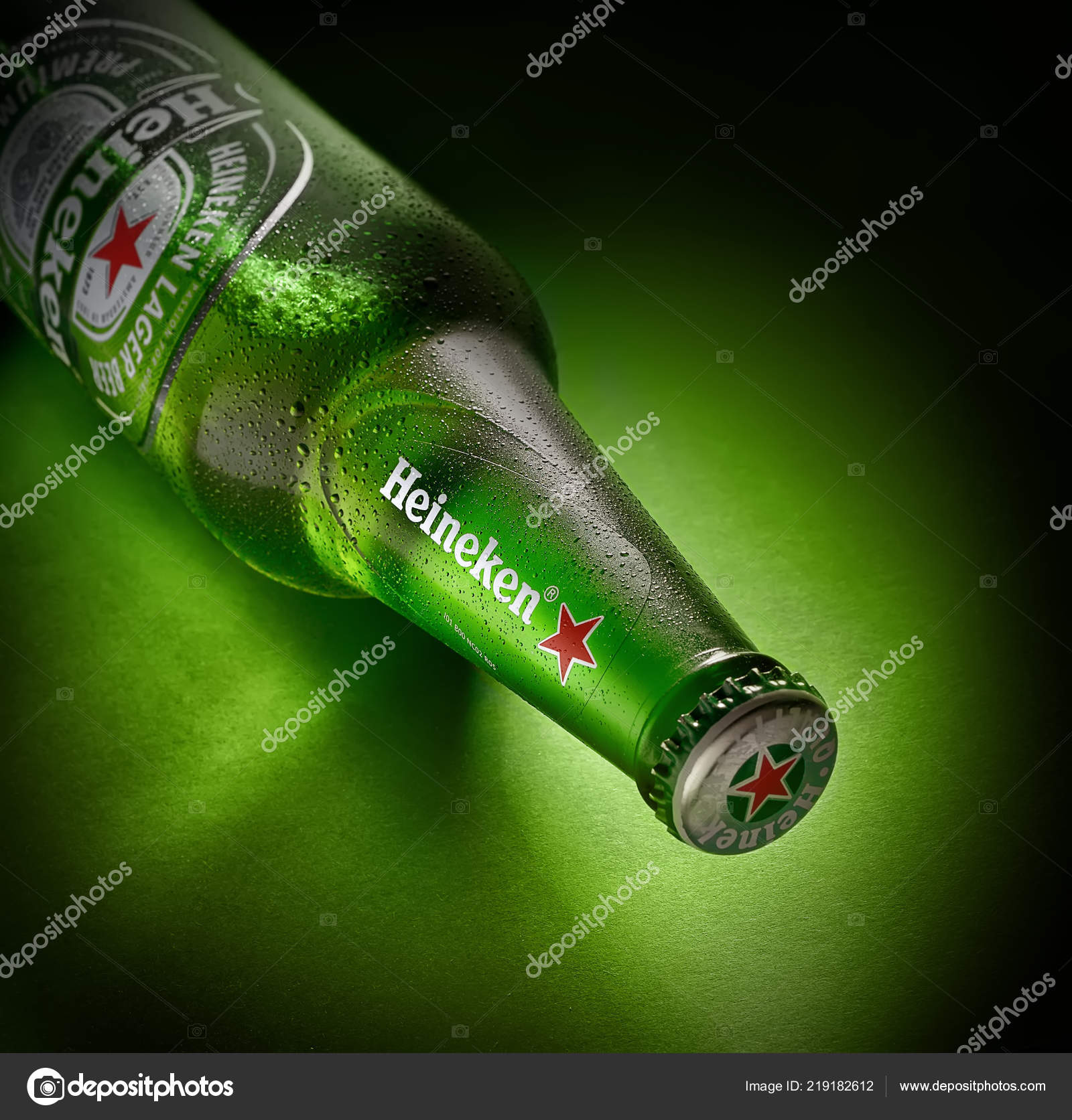 Close Shot Cold Heineken Beer Bottle Stock Editorial Photo © venge