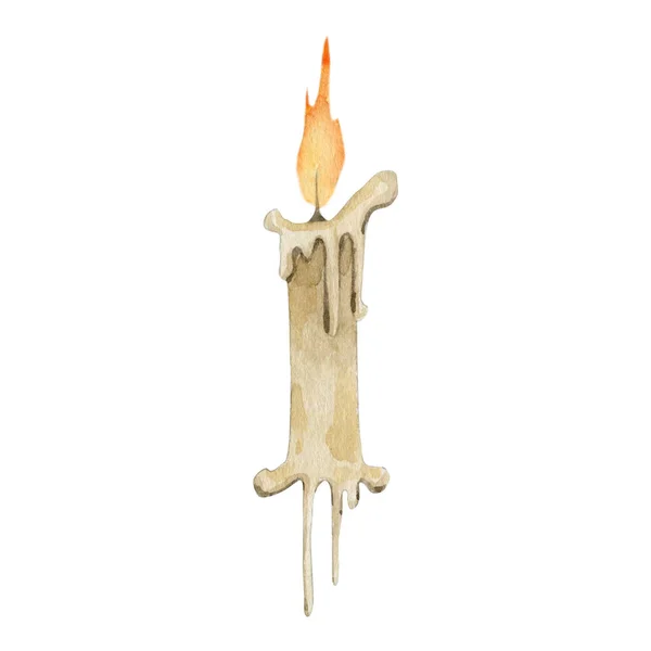 Акварель старовинний чарівний свічковий кліпарт — стокове фото