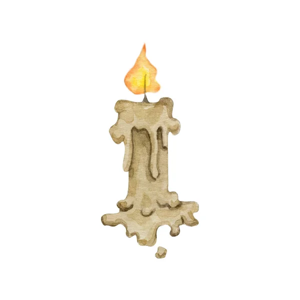 Acquerello vintage magica clipart candela — Foto Stock