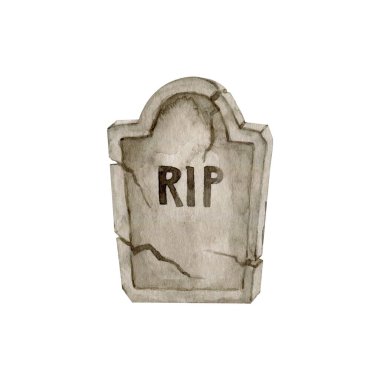 Suluboya Cadılar Bayramı gece dekoru mezar taşı