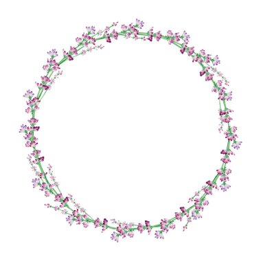 Çiçekli lavanta çiçekli çelenk.