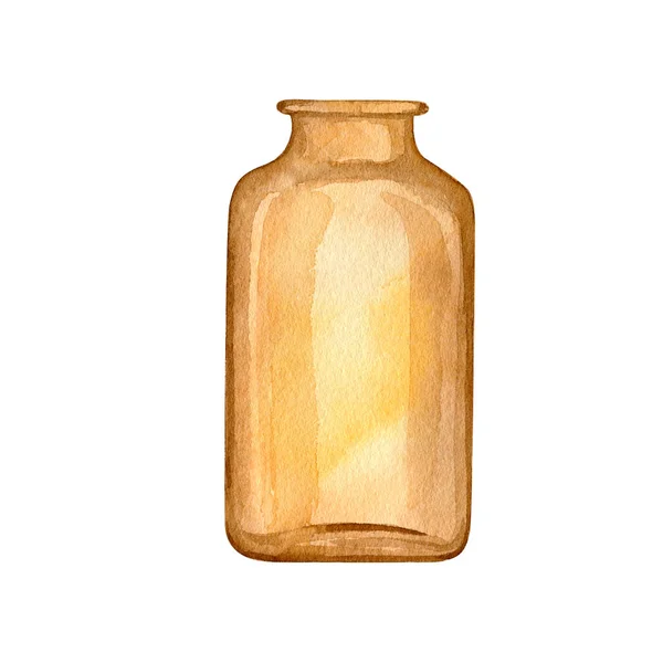 Suluboya, boho kahverengi cam şişe — Stok fotoğraf