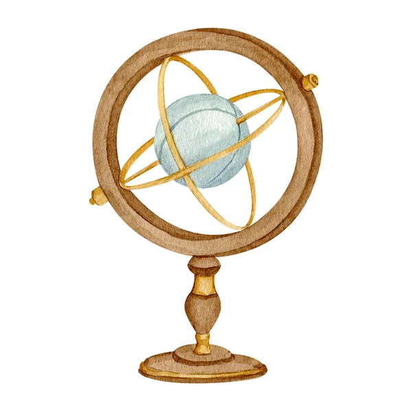 Globe modèle de système solaire aquarelle — Photo