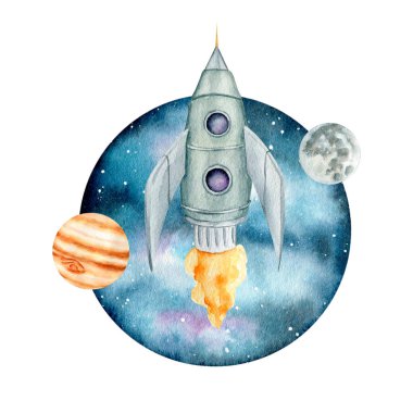 Suluboya astronomi uzay gemisi roketi