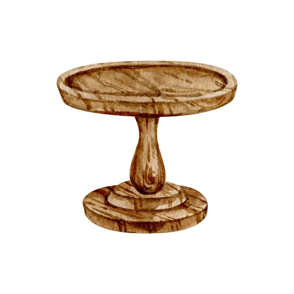 Acquerello rotonda torta stand illustrazione per progetti di panetteria fai da te — Foto Stock