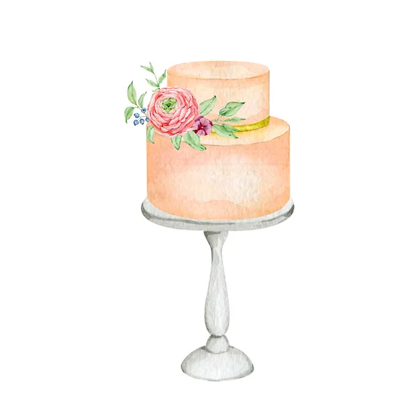 Watercolor sweet cake dessert for bakery logo