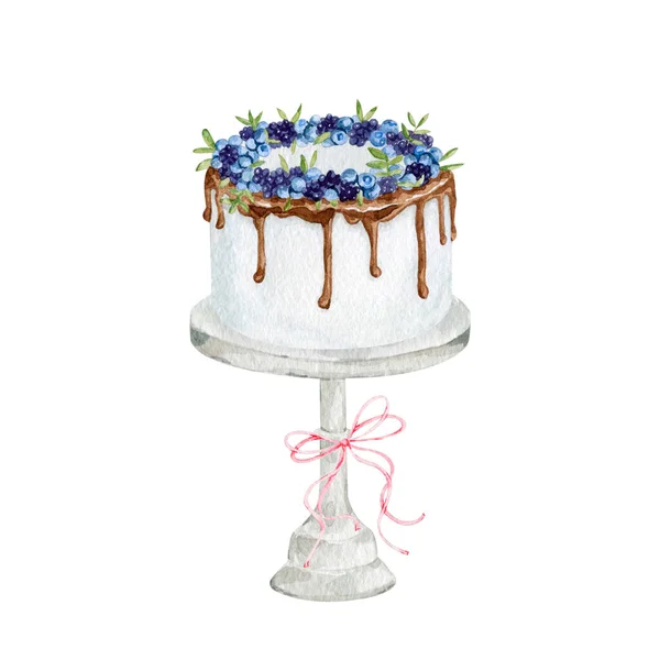 Watercolor sweet cake dessert for bakery logo