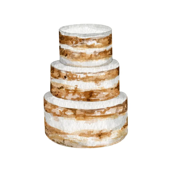 Aquarell süßer Kuchen Dessert für Bäckerei-Logo — Stockfoto
