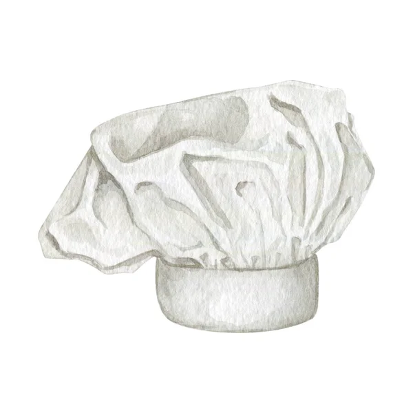 Акварель белый кулинарный повар шляпа — стоковое фото