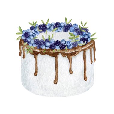 Pastane logosu için suluboya tatlı pasta tatlısı