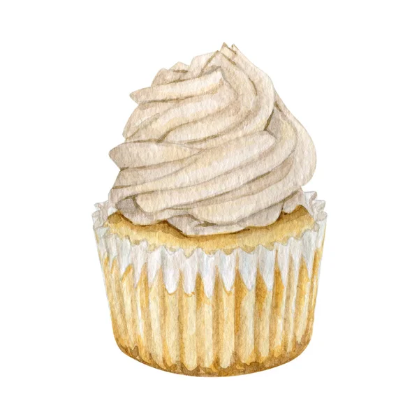 Aquarell Illustration von süßen Dessert Cupcakes — Stockfoto