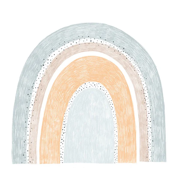 Модна мила ілюстрація веселки в пастельних кольорах ізольовані елементи на білому тлі — стокове фото