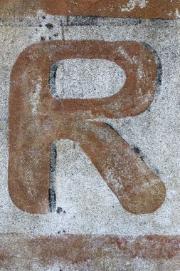 duvara, harf r boyalı tipografi