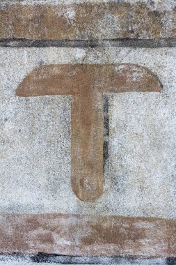 Vintage walll, mektup t boyalı tipografi