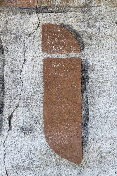 Eski duvara boyalı tipografi harf ı