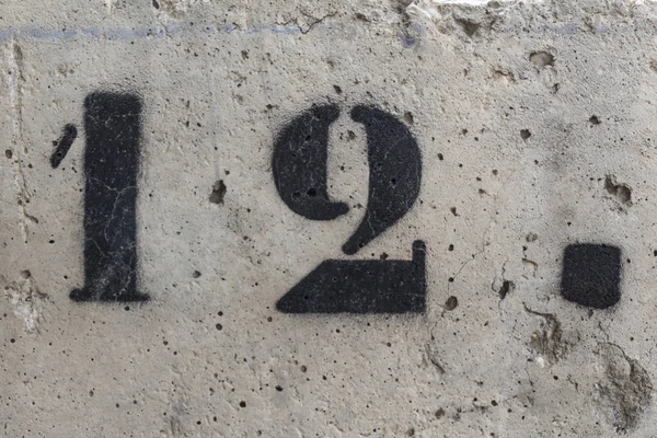 Αριθμός Δώδεκα Χειροποίητη Στένσιλ Στον Τοίχο Αριθμός Δώδεκα Αριθμός — Φωτογραφία Αρχείου