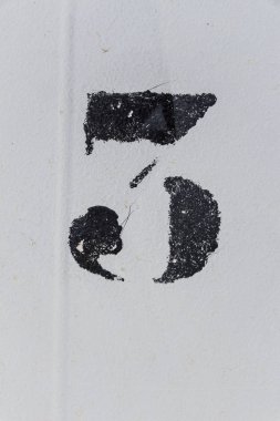 beyaz zemin, üç numara, 3 numaralı üç boyalı şablonundaki Numara