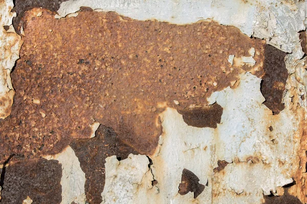 rusty white metal background, white metal plate with traces of rust, metal corroded texture, rusty metal background