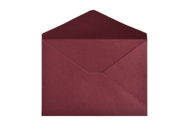 Kırmızı kağıt zarf beyaz arkaplanda izole