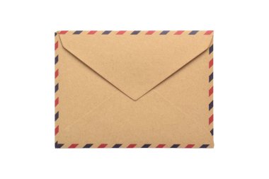 Retro zarf beyaz arkaplanda izole edildi