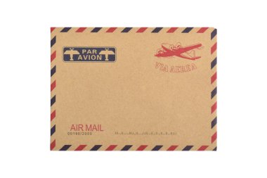 Retro zarf beyaz arkaplanda izole edildi