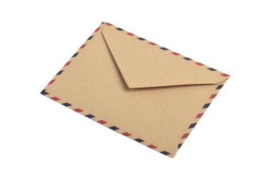 Retro zarf beyaz arkaplanda izole edildi